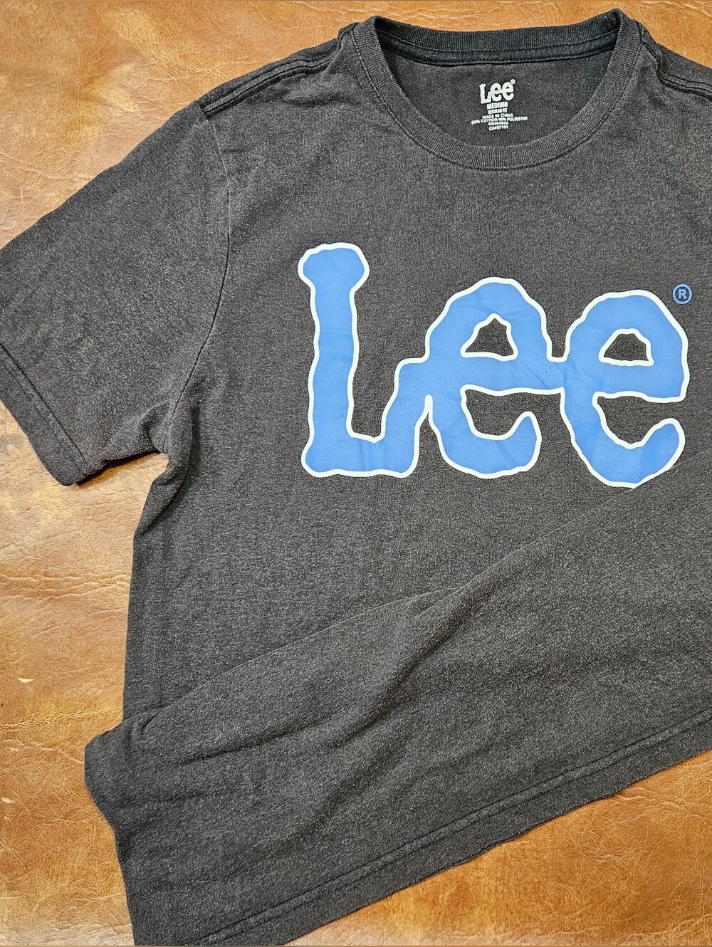 Lee Black T‑Shirt with Blue Logo Medium